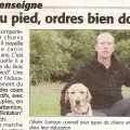 Article du Journal Courrier Vendéen du 26 Juin 2014 - Dresseur canin en Vendée - Chien au Pied